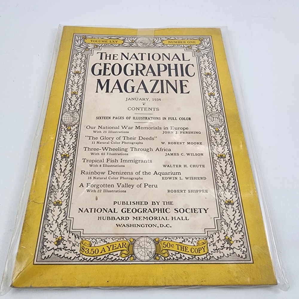 National Geographic Magazine January 1934 No Insert